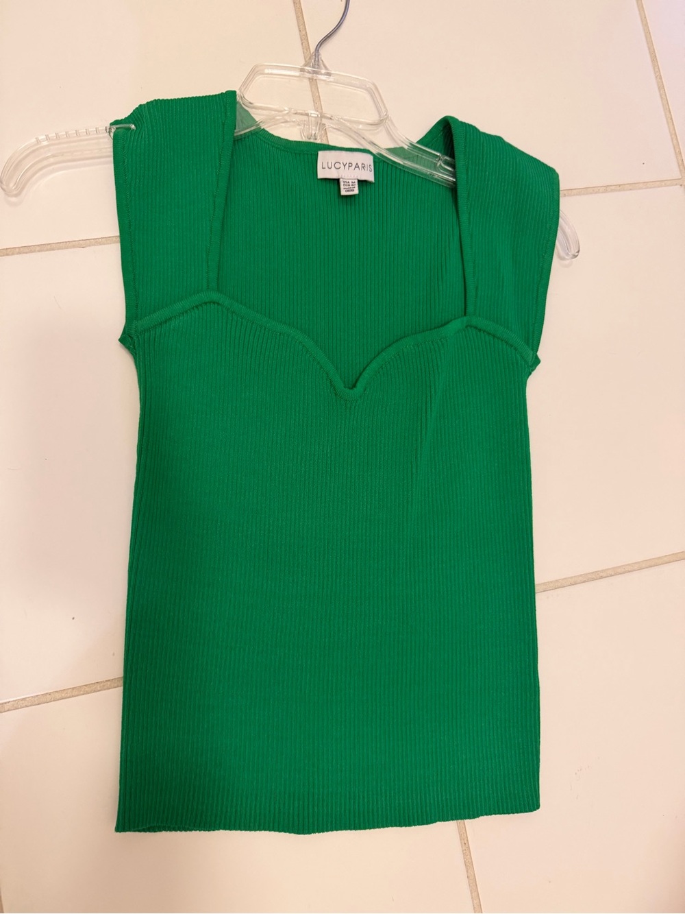 Lucy Paris Emerald Green Ribbed Tank Top